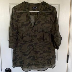 GAP Sheer Camo Top